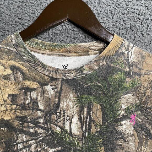 Browning Wasatch Long Sleeve Camouflage Pink Buckmark Mens Medium Camo Core - Picture 4 of 16